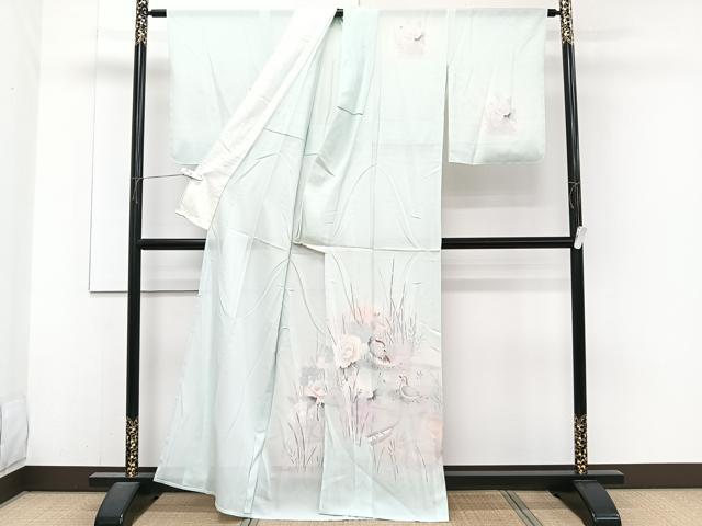 平和屋着物＊夏物　訪問着　絽　鴛鴦船花文　金銀彩　正絹　逸品　未使用　CABJ4152xi