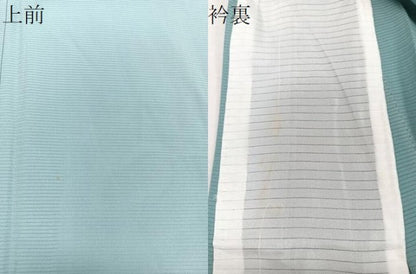 平和屋着物＊夏物　色無地　絽　白群色　正絹　逸品　CABJ4153xi