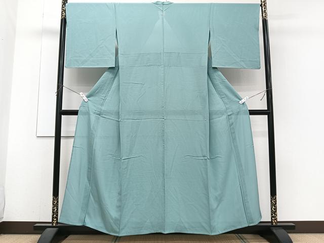 平和屋着物＊夏物　色無地　絽　白群色　正絹　逸品　CABJ4153xi