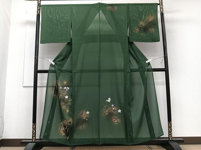 平和屋着物＊夏物　訪問着　絽　草花文　蛍　金彩　正絹　逸品　CABJ4154xi