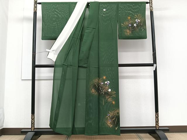 平和屋着物＊夏物　訪問着　絽　草花文　蛍　金彩　正絹　逸品　CABJ4154xi