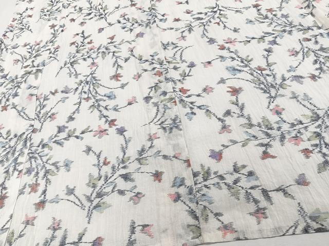 平和屋着物＊夏物　本場小千谷縮　枝草花文　麻　逸品　CABJ4155xi
