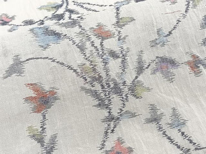 平和屋着物＊夏物　本場小千谷縮　枝草花文　麻　逸品　CABJ4155xi