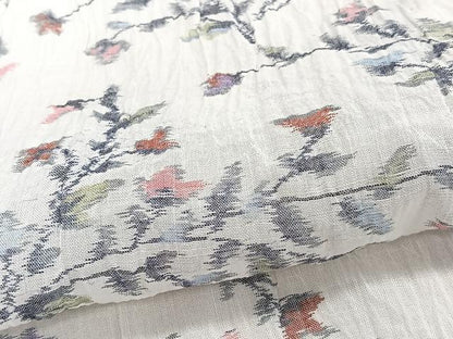 平和屋着物＊夏物　本場小千谷縮　枝草花文　麻　逸品　CABJ4155xi