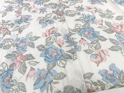 平和屋着物＊夏物　本場小千谷縮　薔薇　麻　逸品　CABJ4156xi