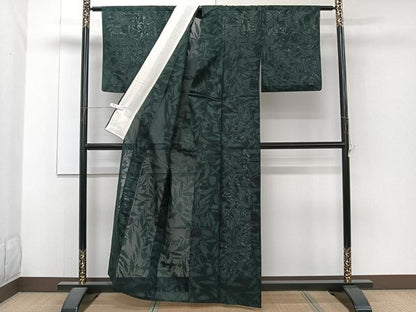 平和屋着物＊夏物　小紋　枝草花紋紗　正絹　逸品　CABJ4157xi