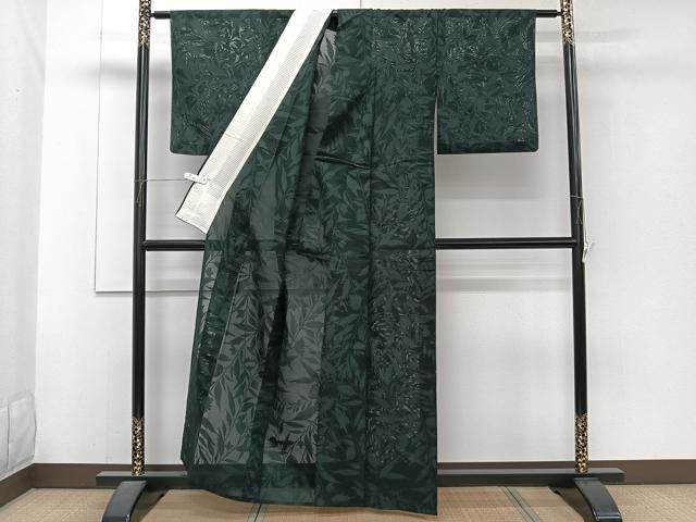 平和屋着物＊夏物　小紋　枝草花紋紗　正絹　逸品　CABJ4157xi