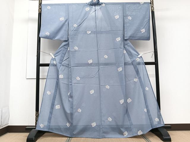 平和屋着物＊夏物　小紋　絽　源氏香花文　洗える着物　CABJ4160xi