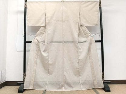 平和屋着物＊夏物　小紋　絽　花丸文　洗える着物　未使用　CABJ4163xi