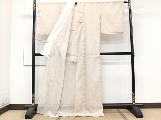 平和屋着物＊夏物　小紋　絽　花丸文　洗える着物　未使用　CABJ4163xi