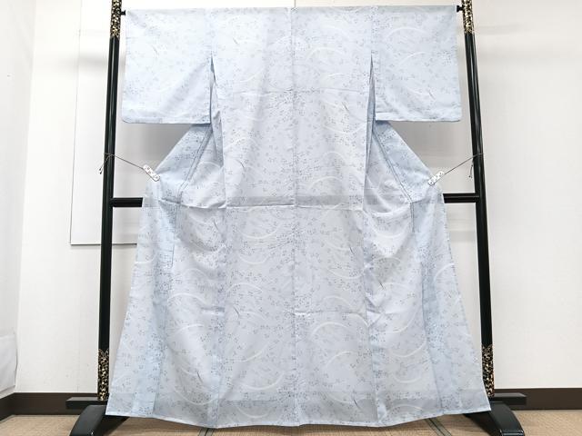 平和屋着物＊夏物　小紋　絽　芝萩文　洗える着物　CABJ4164xi
