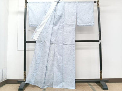 平和屋着物＊夏物　小紋　絽　芝萩文　洗える着物　CABJ4164xi