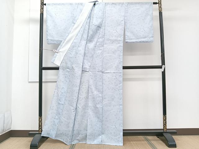 平和屋着物＊夏物　小紋　絽　芝萩文　洗える着物　CABJ4164xi