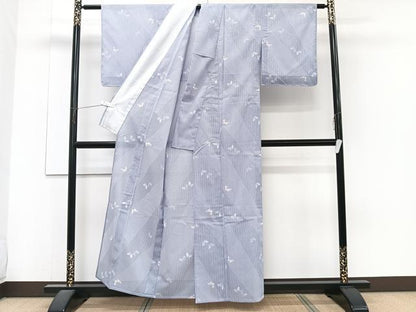 平和屋着物＊夏物　小紋　絽　舞蝶文　洗える着物　未使用　CABJ4165xi
