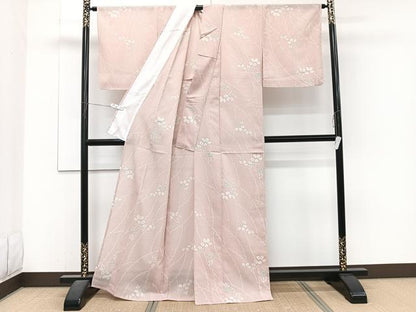 平和屋着物＊夏物　小紋　絽　枝花文　洗える着物　CABJ4166xi