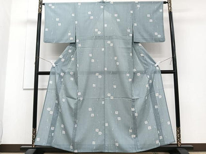平和屋着物＊夏物　小紋　紗　色紙花文　洗える着物　CABJ4169xi
