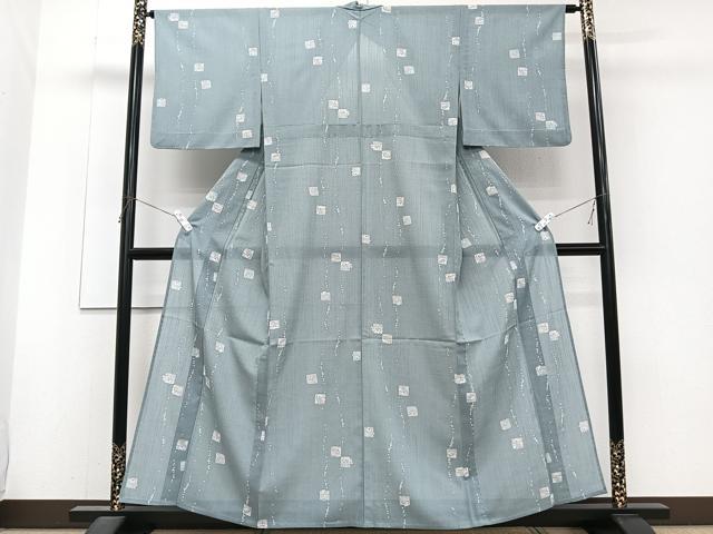 平和屋着物＊夏物　小紋　紗　色紙花文　洗える着物　CABJ4169xi