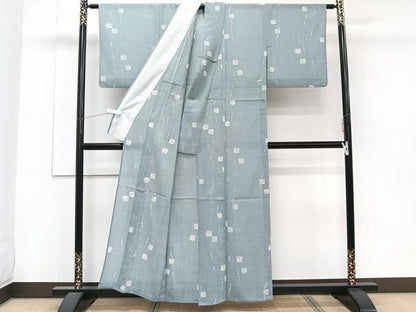 平和屋着物＊夏物　小紋　紗　色紙花文　洗える着物　CABJ4169xi