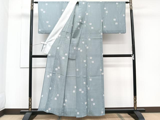 平和屋着物＊夏物　小紋　紗　色紙花文　洗える着物　CABJ4169xi