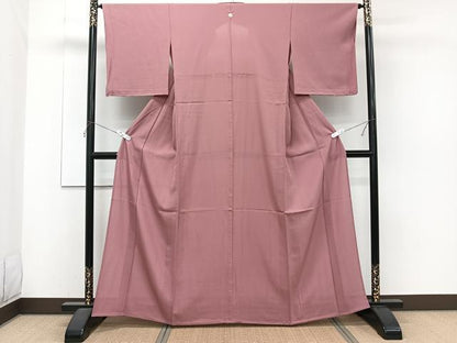 平和屋着物＊夏物　色無地　絽　退紅色　正絹　逸品　未使用　CABJ4171xi