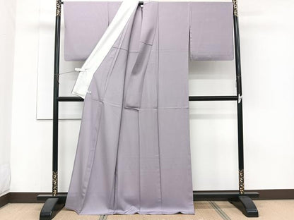 平和屋着物＊夏物　色無地　絽　鳩羽色　正絹　逸品　CABJ4176xi