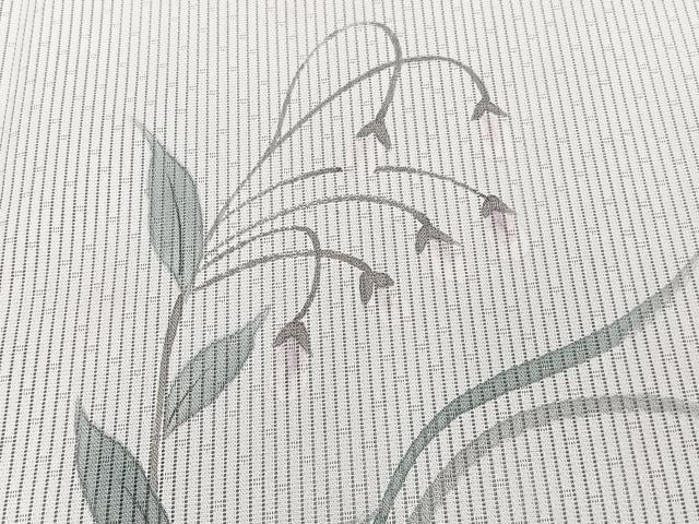 平和屋着物＊夏物　訪問着　縦絽　枝草花文　洗える着物　CABJ4177xi