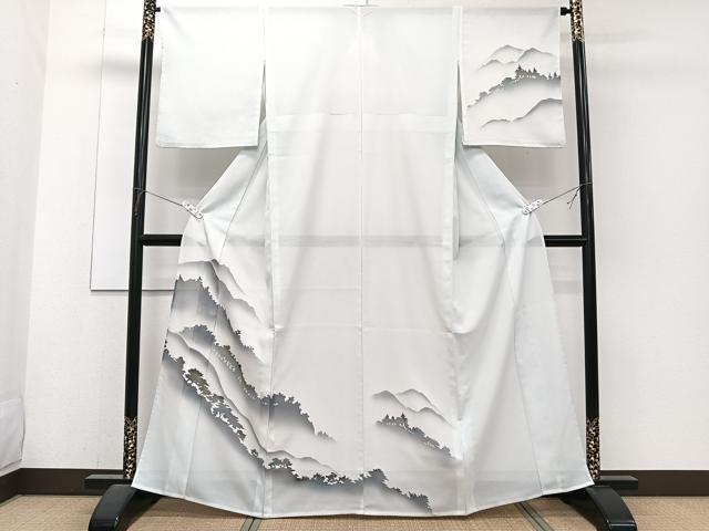 平和屋着物＊夏物　訪問着　絽　遠山樹林文　洗える着物　CABJ4179xi