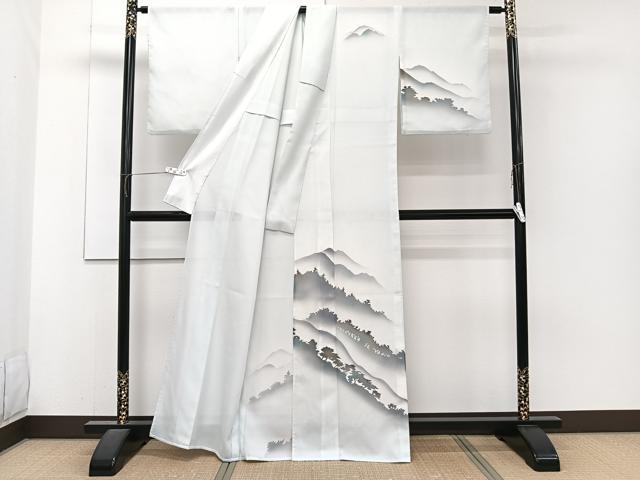 平和屋着物＊夏物　訪問着　絽　遠山樹林文　洗える着物　CABJ4179xi