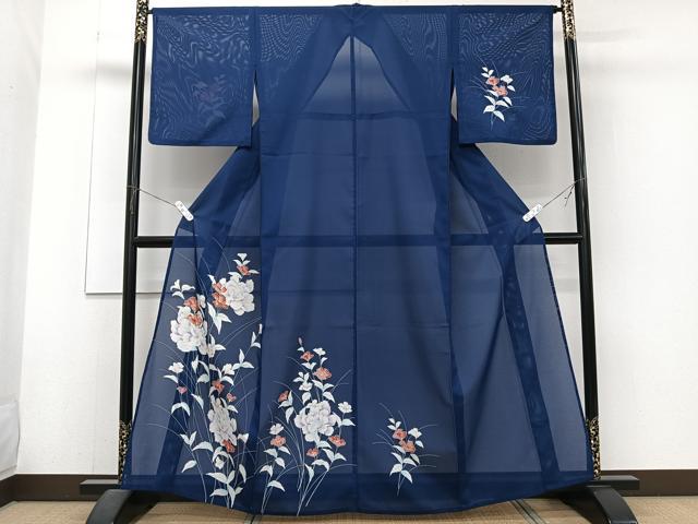 平和屋着物＊夏物　訪問着　絽　枝草花文　洗える着物　CABJ4181xi