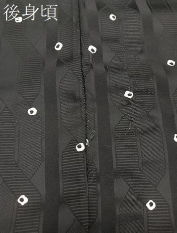 平和屋着物＊夏物　小紋　魚　黒地　洗える着物　CABJ4183xi