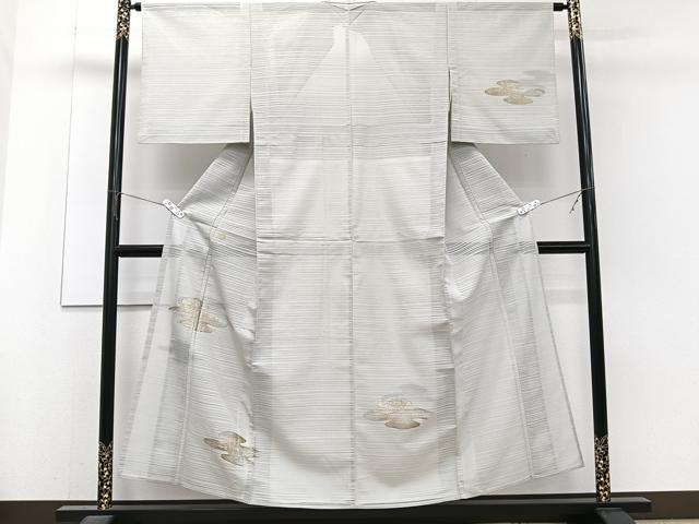 平和屋着物＊夏物　訪問着　変わり絽　刺繍　雲取り文　金彩　正絹　逸品　CABJ4185xi