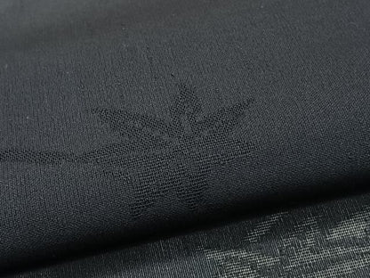平和屋着物＊夏物　色無地　楓紋紗　漆黒色　正絹　逸品　CABJ4186xi