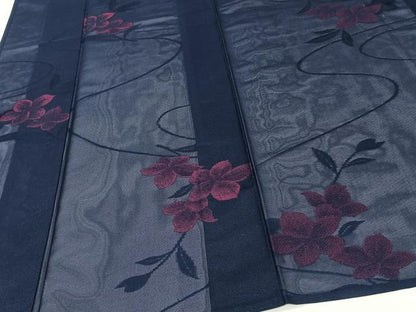 平和屋着物＊夏物　小紋　紗　流水草花文　正絹　逸品　CABJ4189xi