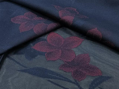 平和屋着物＊夏物　小紋　紗　流水草花文　正絹　逸品　CABJ4189xi
