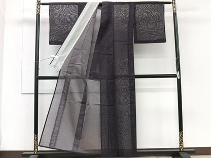 平和屋着物＊夏物　小紋　紗　霞文　正絹　逸品　CABJ4191xi