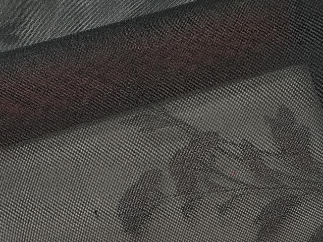 平和屋着物＊夏物　小紋　紗　草花文　黒地　正絹　逸品　未使用　CABJ4192xi