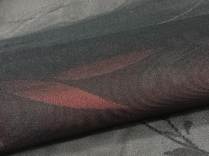 平和屋着物＊夏物　小紋　紗　草花文　黒地　正絹　逸品　未使用　CABJ4192xi