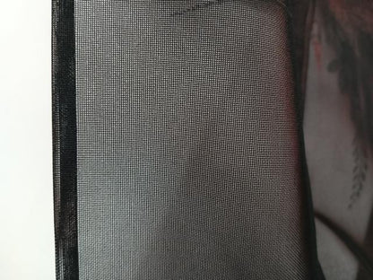 平和屋着物＊夏物　小紋　紗　草花文　黒地　正絹　逸品　未使用　CABJ4192xi