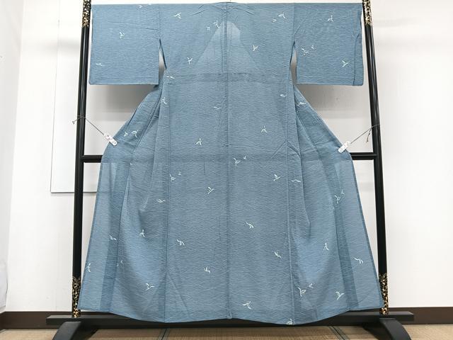 平和屋着物＊夏物　小紋　絽　草花文　正絹　逸品　CABJ4193xi