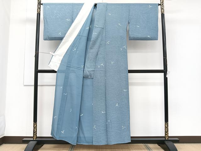 平和屋着物＊夏物　小紋　絽　草花文　正絹　逸品　CABJ4193xi