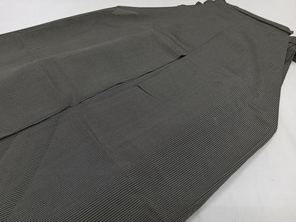 平和屋着物＊夏物　男性　行灯袴　縦絽　縞　正絹　逸品　CABJ4197xi