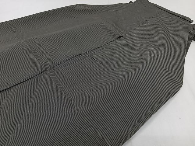 平和屋着物＊夏物　男性　行灯袴　縦絽　縞　正絹　逸品　CABJ4197xi