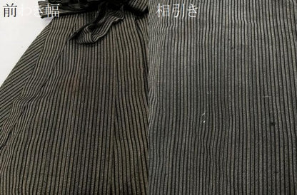 平和屋着物＊夏物　男性　行灯袴　縦絽　縞　正絹　逸品　CABJ4199xi