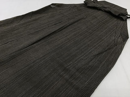 平和屋着物＊夏物　男性　行灯袴　縦絽　縞　正絹　逸品　CABJ4199xi