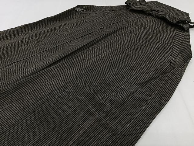 平和屋着物＊夏物　男性　行灯袴　縦絽　縞　正絹　逸品　CABJ4199xi