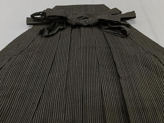 平和屋着物＊夏物　男性　行灯袴　縦絽　縞　正絹　逸品　CABJ4199xi