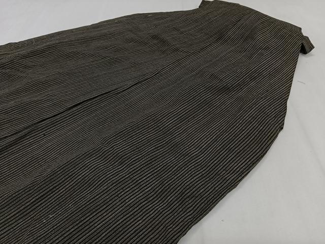 平和屋着物＊夏物　男性　行灯袴　縦絽　縞　正絹　逸品　CABJ4199xi
