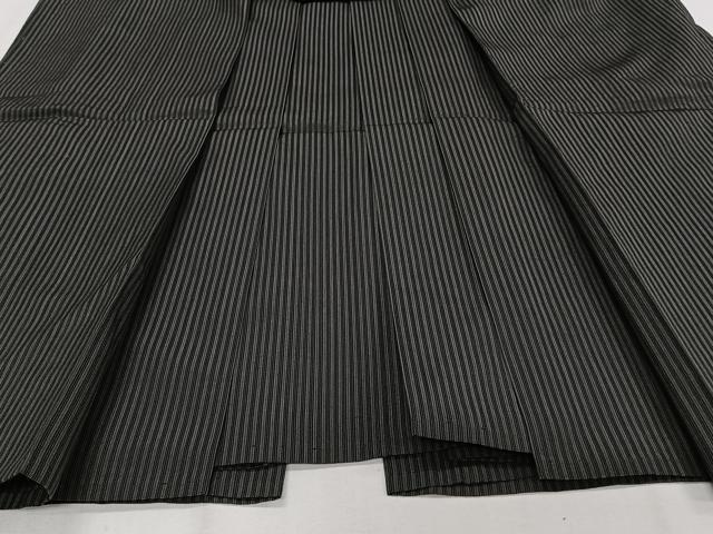 平和屋着物＊夏物　男性　行灯袴　縦絽　縞　正絹　逸品　CABJ4200xi
