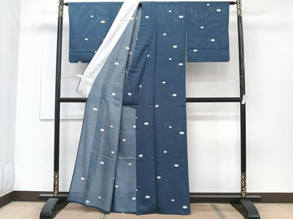 平和屋着物＊夏物　小紋　絽　兎丸文　正絹　逸品　CABJ4207xi