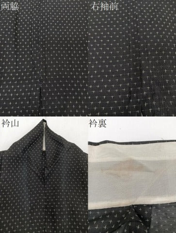平和屋着物＊夏物　紗紬　十字文　正絹　逸品　CABJ4212xi